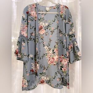 Gray kimono cardigan 1X